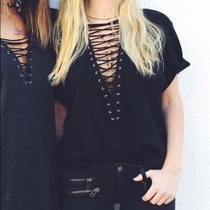 Emma and Sam Lace up T-Shirt